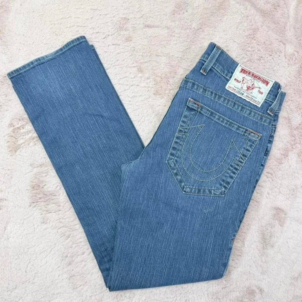 True Religion World Tour Logan Jeans Baggy Straight USA Mens 34x33 Y2K